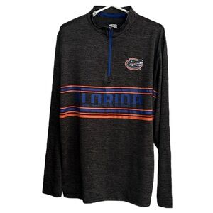 Florida Gators Men's Pullover Warm up Shirt 1/4 Zip Dark Gray Long Sleeves Large